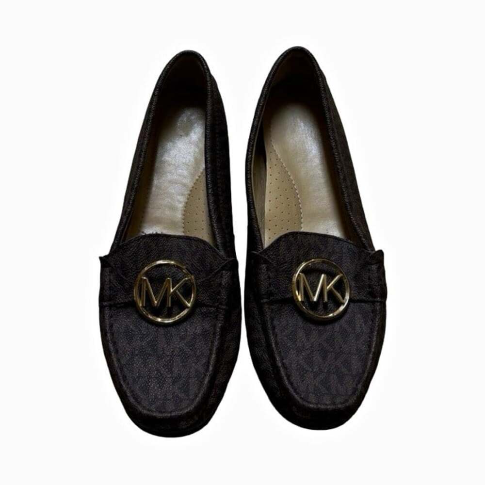 Michael Kors Women’s Brown Logo Slip-On Loafer Flats Round Toe 7 M
